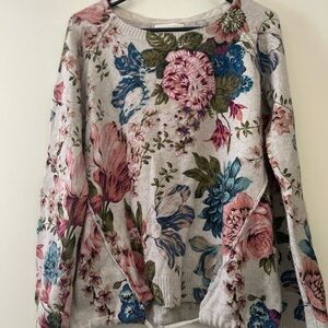 Anthropology floral sweater